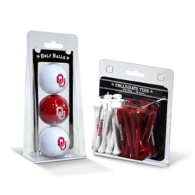 Oklahoma Sooners 3 Ball Pack and 50 Tee Pack