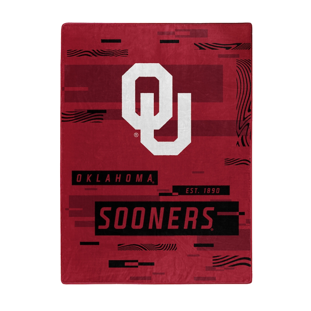 Oklahoma Sooners Large Plush Fleece Raschel Blanket 60 x 80