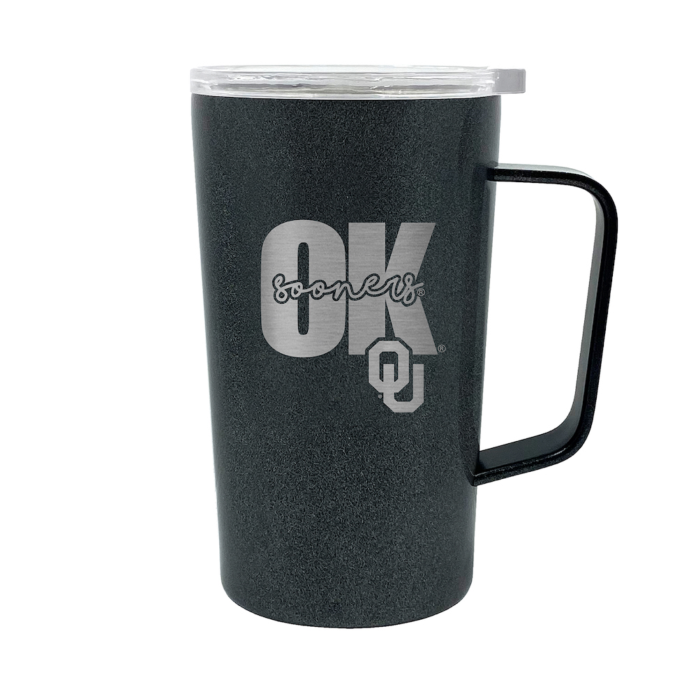 Oklahoma Sooners 18 oz HUSTLE Travel Mug - ONYX