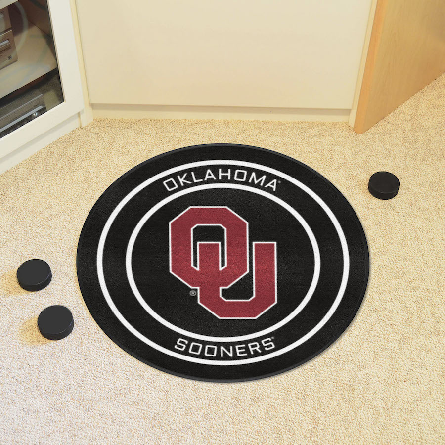 Oklahoma Sooners Round Hockey Puck Mat