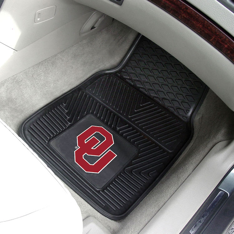 Oklahoma Sooners Car Floor Mats 18 x 27 Heavy Duty Vinyl Pair