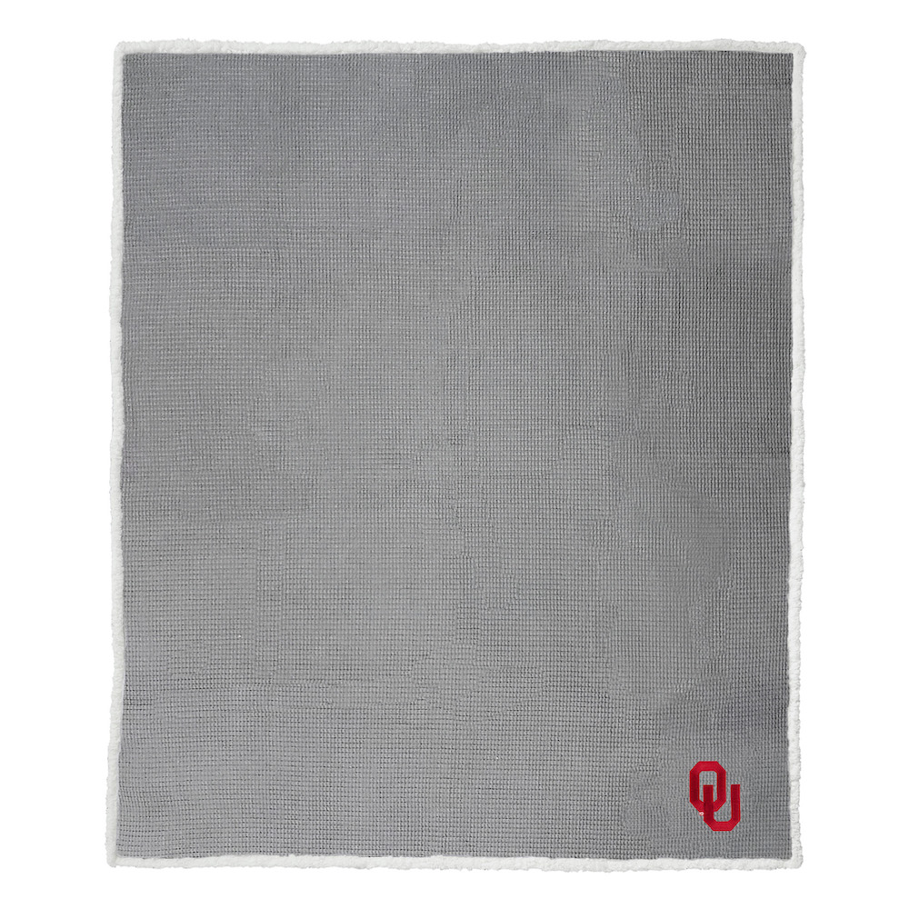 Oklahoma Sooners Waffle Sherpa Throw Blanket