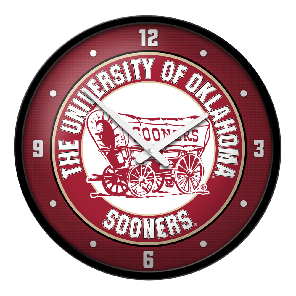 Oklahoma Sooners WAGON Modern Disc Wall Clock