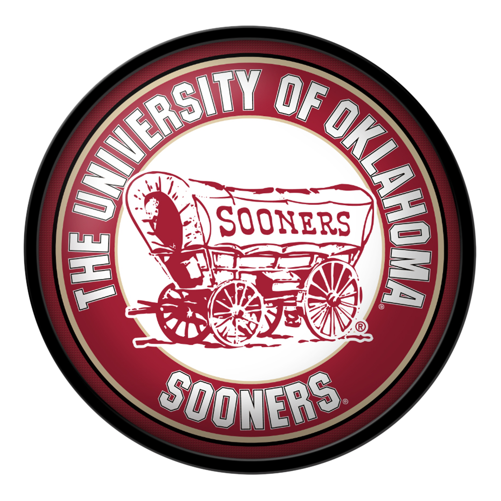 Oklahoma Sooners WAGON Modern Disc Wall Sign