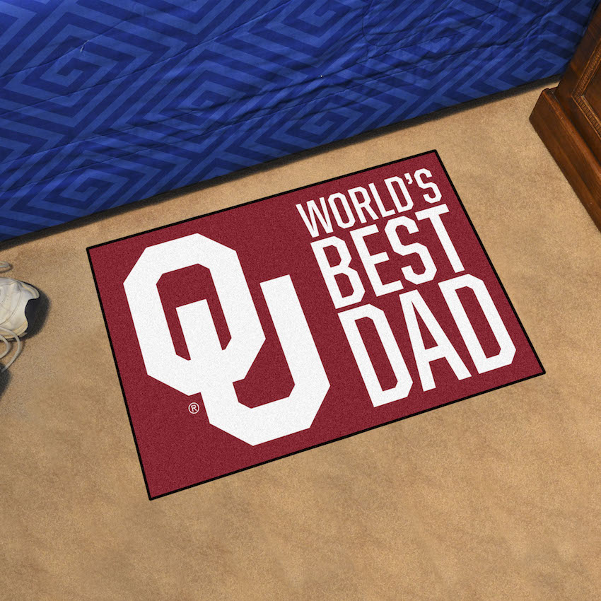 Oklahoma Sooners 20 x 30 WORLDS BEST DAD Floor Mat