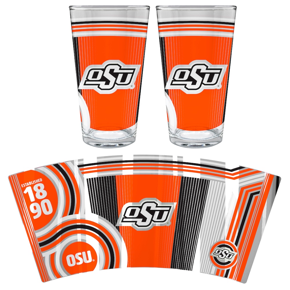 Oklahoma State Cowboys COOL VIBES 2 pc Pint Glass Set