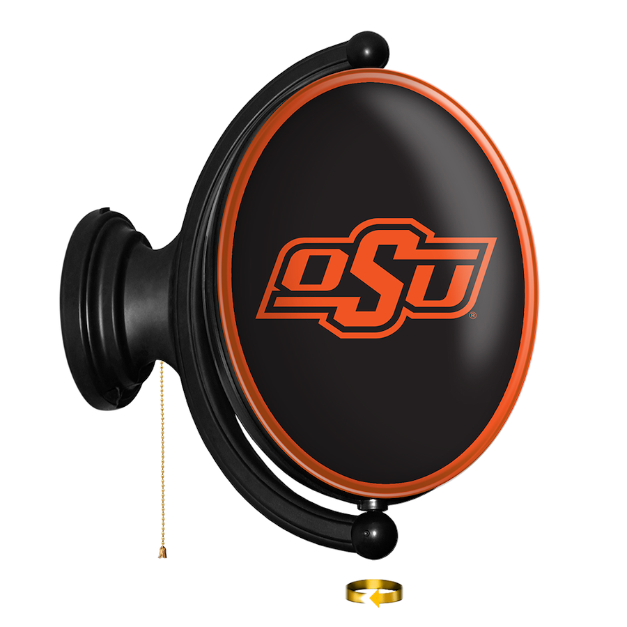 Oklahoma State Cowboys LED Rotating Wall Sign ~ OVAL