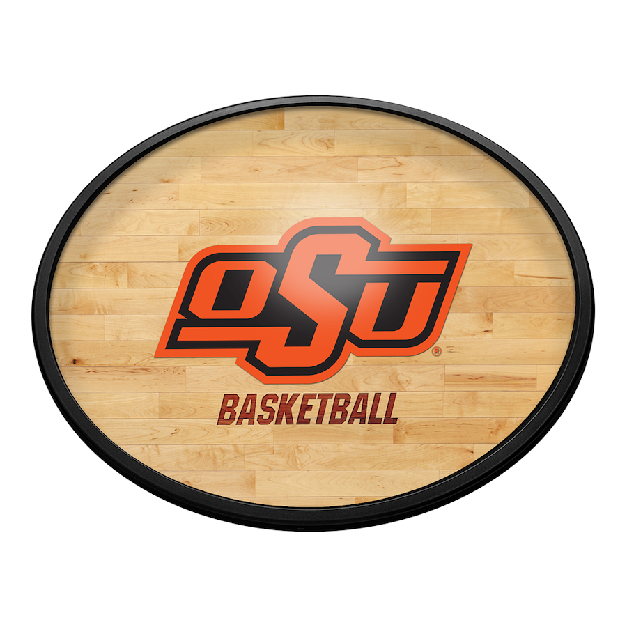 Oklahoma State Cowboys HARDWOOD Slimline LED Wall Sign ~ OVAL