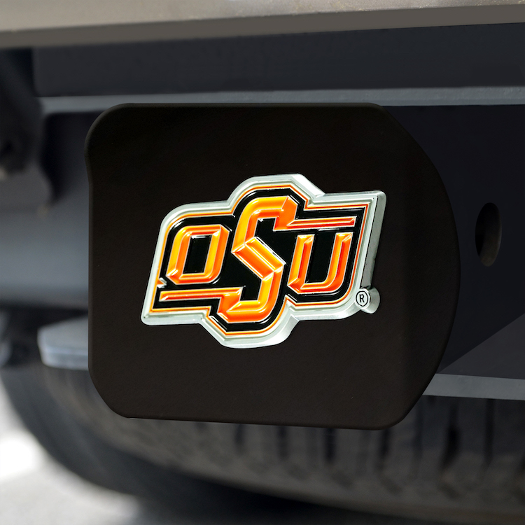 Oklahoma State Cowboys Black and Color Trailer Hitch Cover