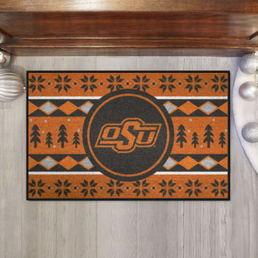 Oklahoma State Cowboys HOLIDAY SWEATER 20 x 30 STARTER Floor Mat