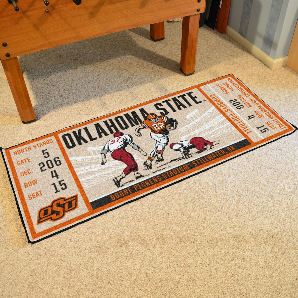 Oklahoma State Cowboys 30 x 72 Game Ticket Carpet Runner