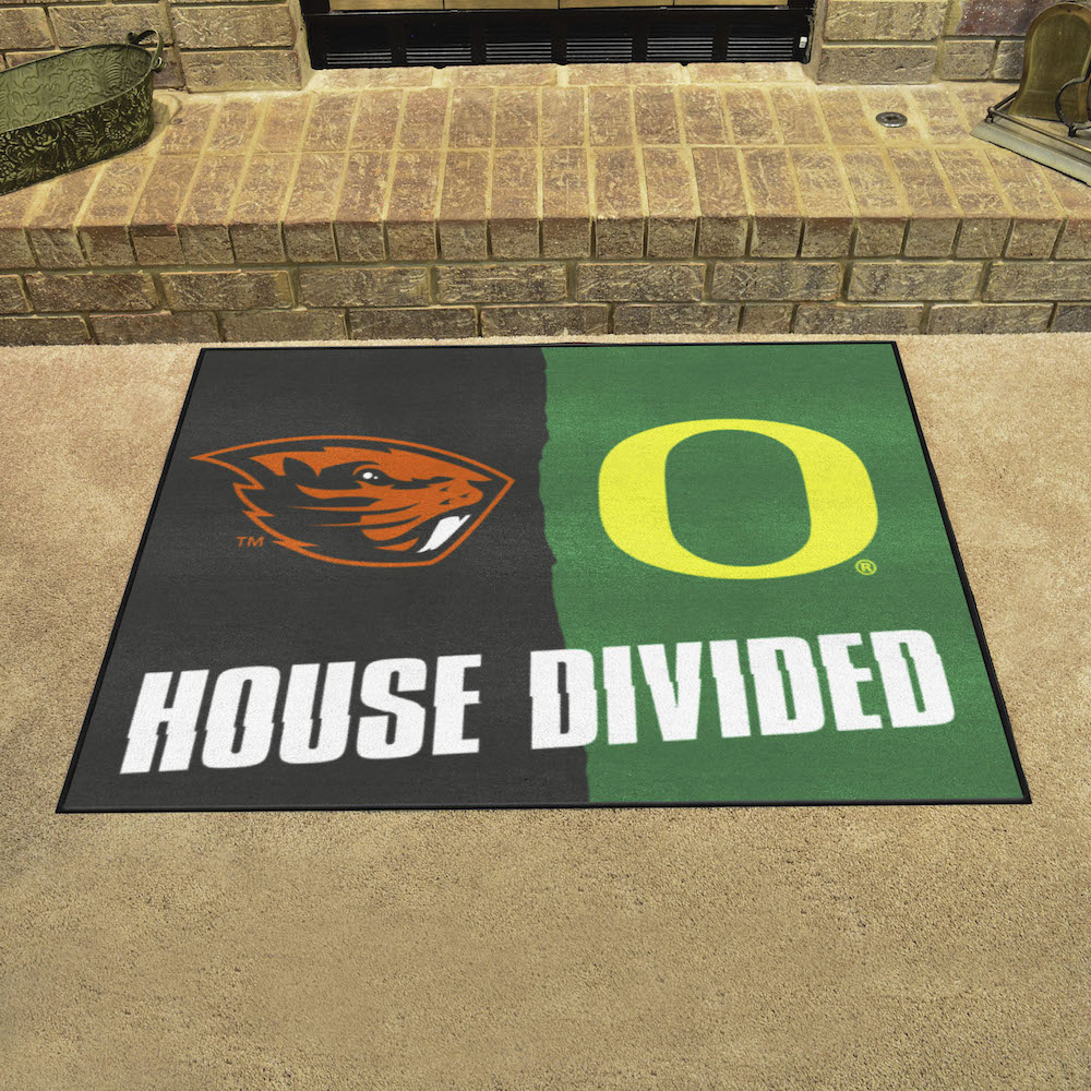 NCAA House Divided Rivalry Rug Oregon Ducks - Oregon State Beavers