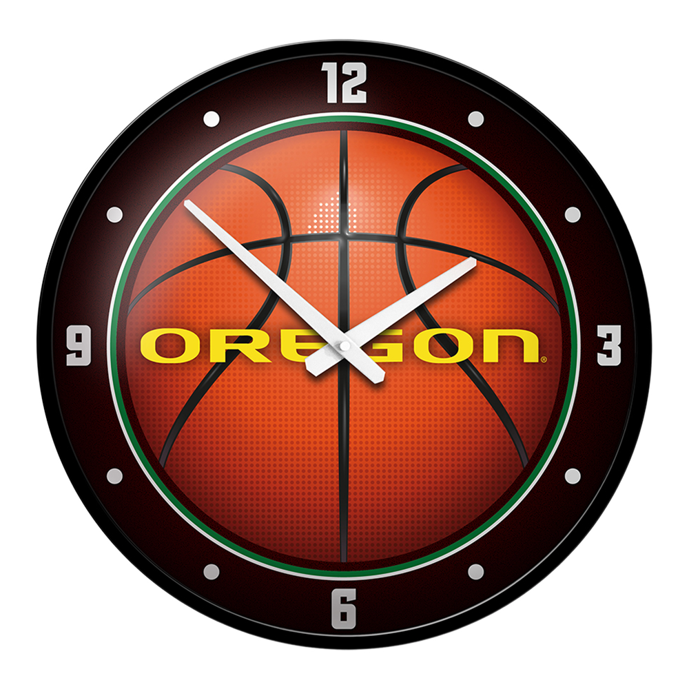 Oregon Ducks Modern Disc BASKETBALL Wall Clock