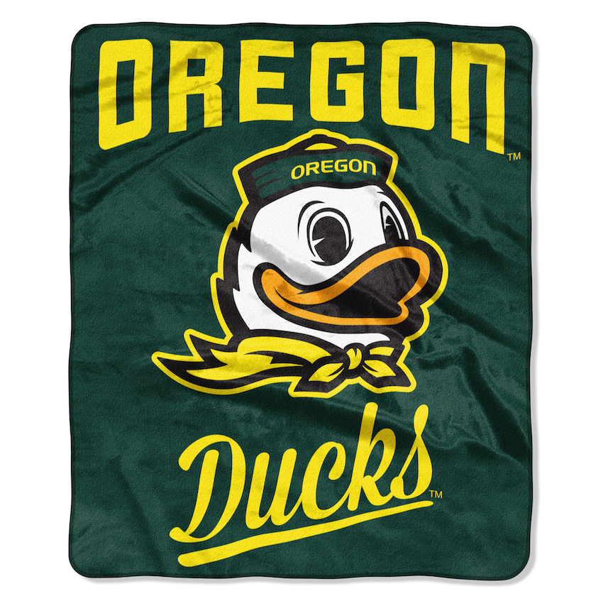 Oregon Ducks Plush Fleece Raschel Blanket 50 x 60