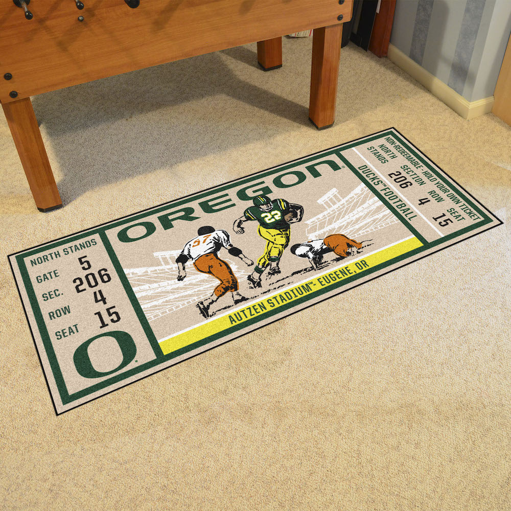 Oregon Ducks 30 x 72 Game Ticket Carpet Runner