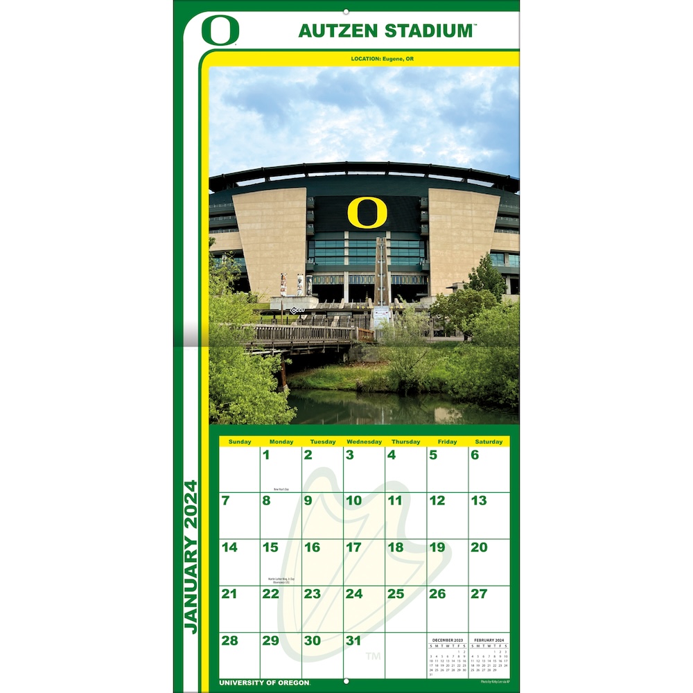 Oregon Ducks 2025 NCAA Team Wall Calendar