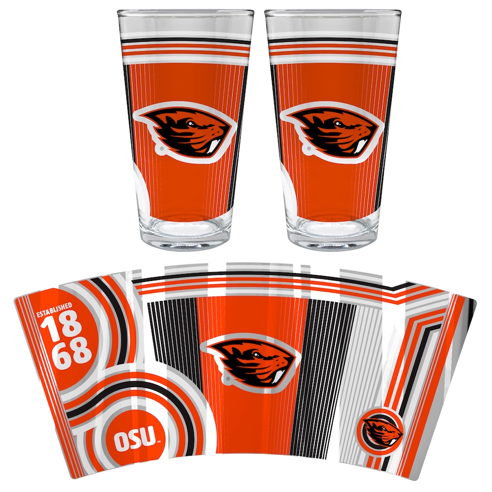 Oregon State Beavers COOL VIBES 2 pc Pint Glass Set