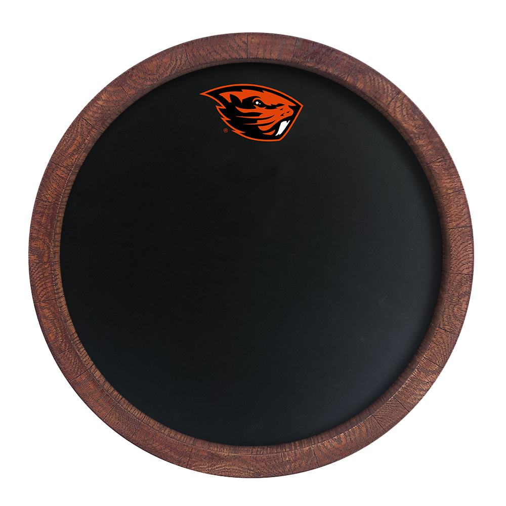 Oregon State Beavers Chalkboard FAUX Barrel Top Sign