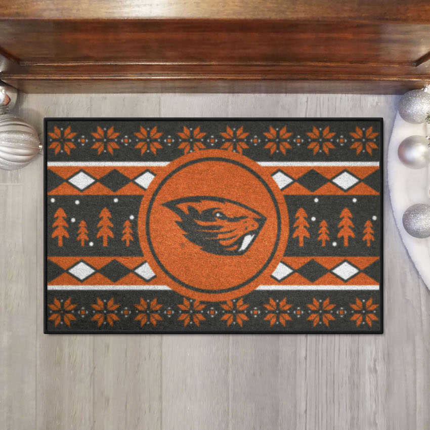 Oregon State Beavers HOLIDAY SWEATER 20 x 30 STARTER Floor Mat