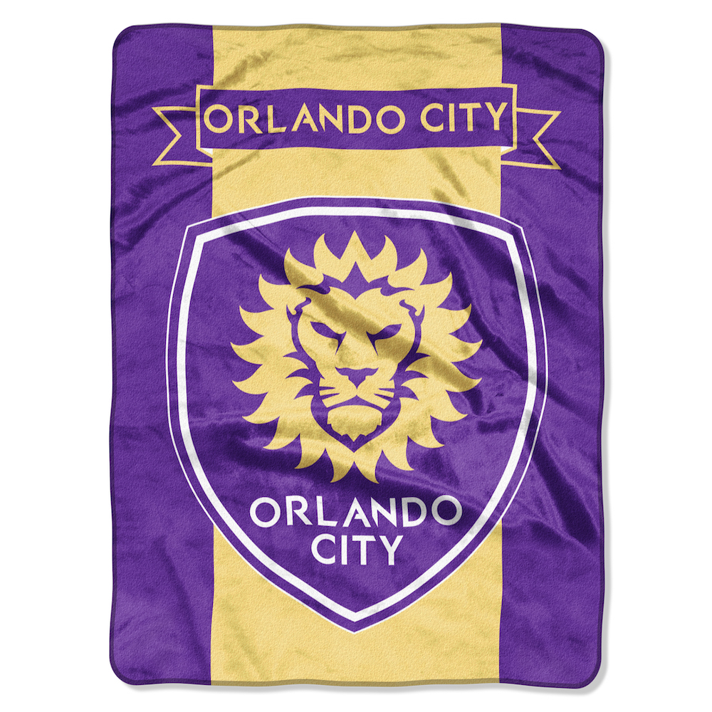 Orlando City FC Large Plush Fleece Raschel Blanket 60 x 80