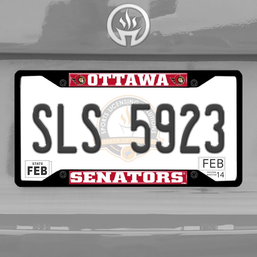 Ottawa Senators Black License Plate Frame