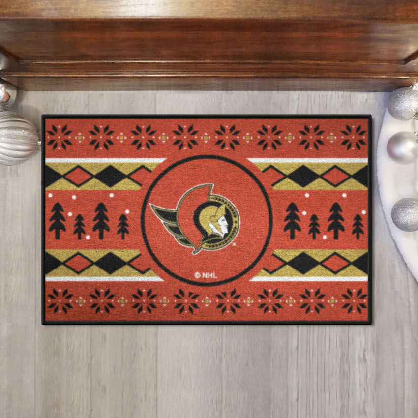 Ottawa Senators HOLIDAY SWEATER 20 x 30 STARTER Floor Mat