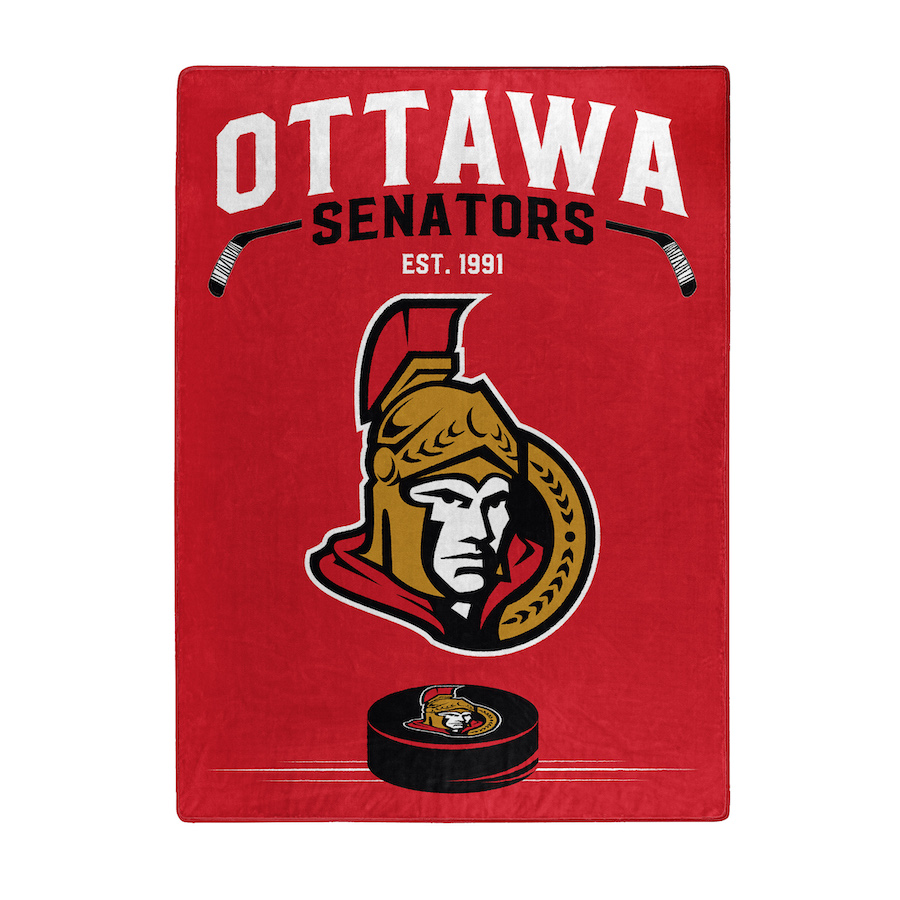 Ottawa Senators Large Plush Fleece Raschel Blanket 60 x 80