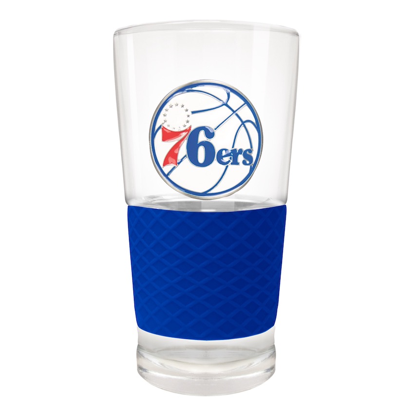 Philadelphia 76ers 22 oz Pilsner Glass with Silicone Grip