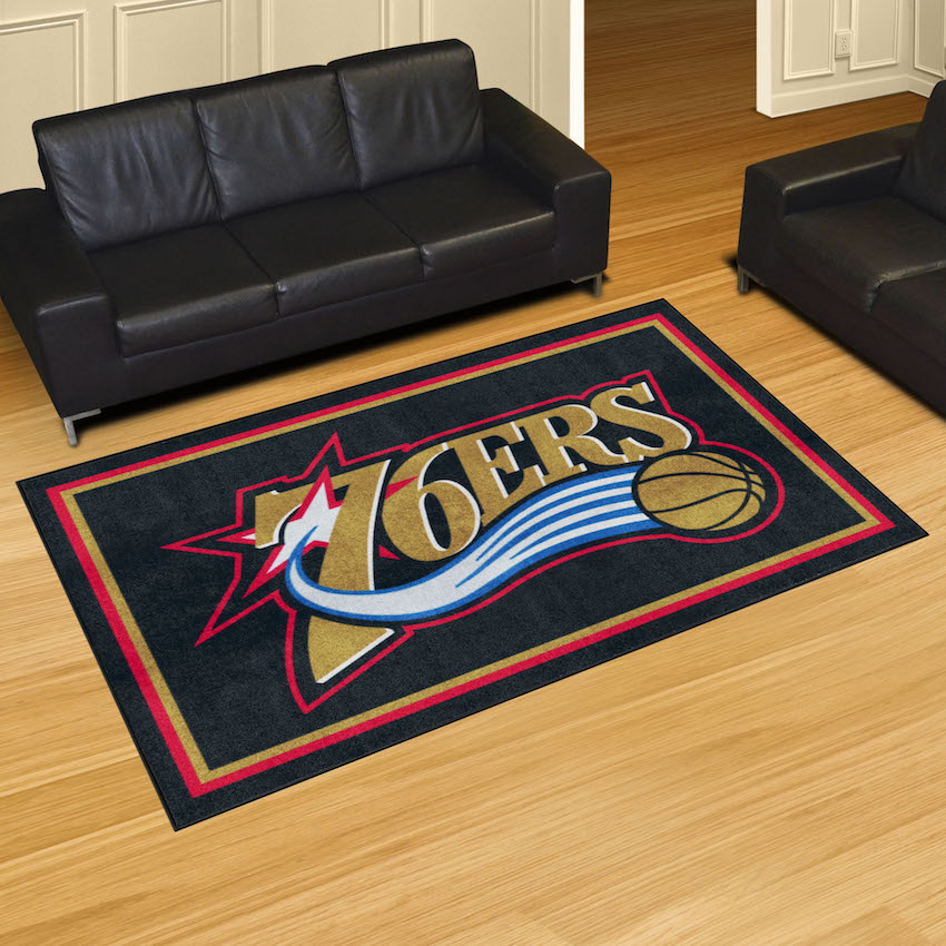 Philadelphia 76ers Vintage 5x8 Area Rug - Throwback Logo