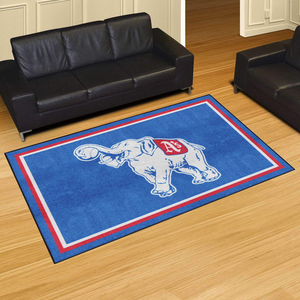 Philadelphia Athletics MLBCC Vintage 5x8 Area Rug Throwback Logo