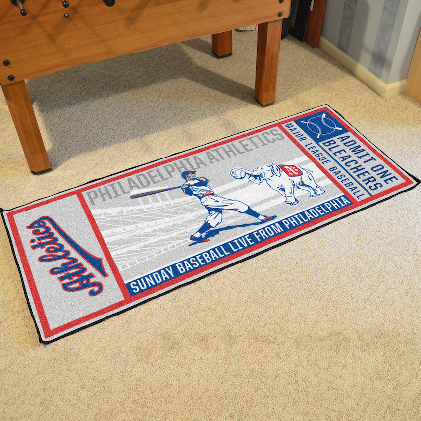 Philadelphia Athletics MLBCC Vintage 30 x 72 Game Ticket Carpet Runner
