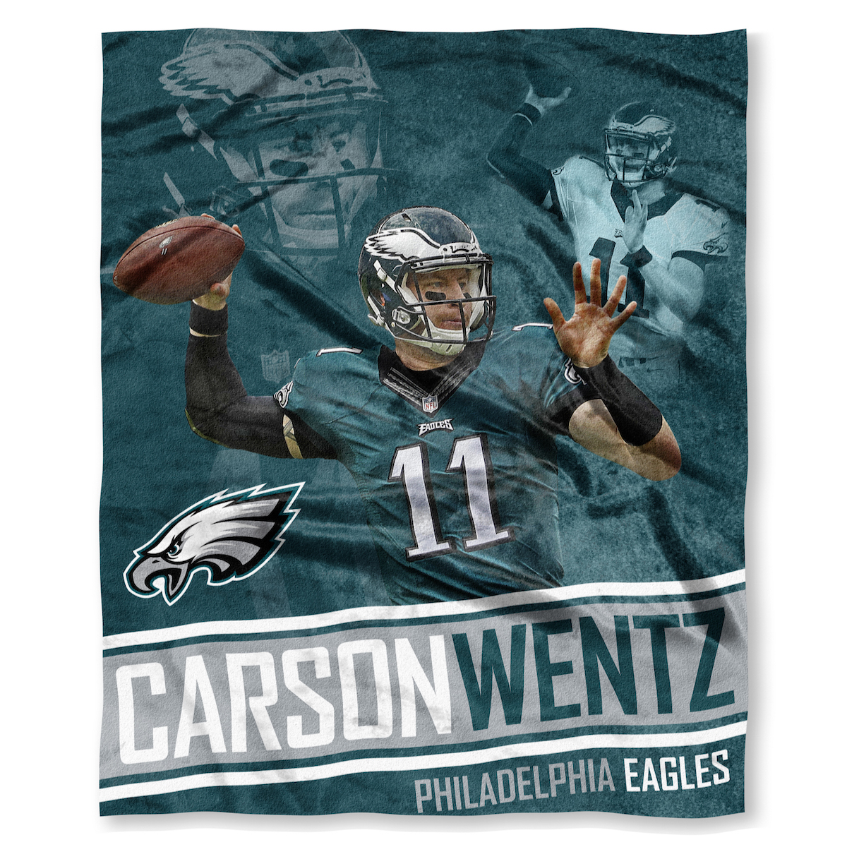 Philadelphia Eagles Carson Wentz Silk Touch Throw Blanket 50 x 60