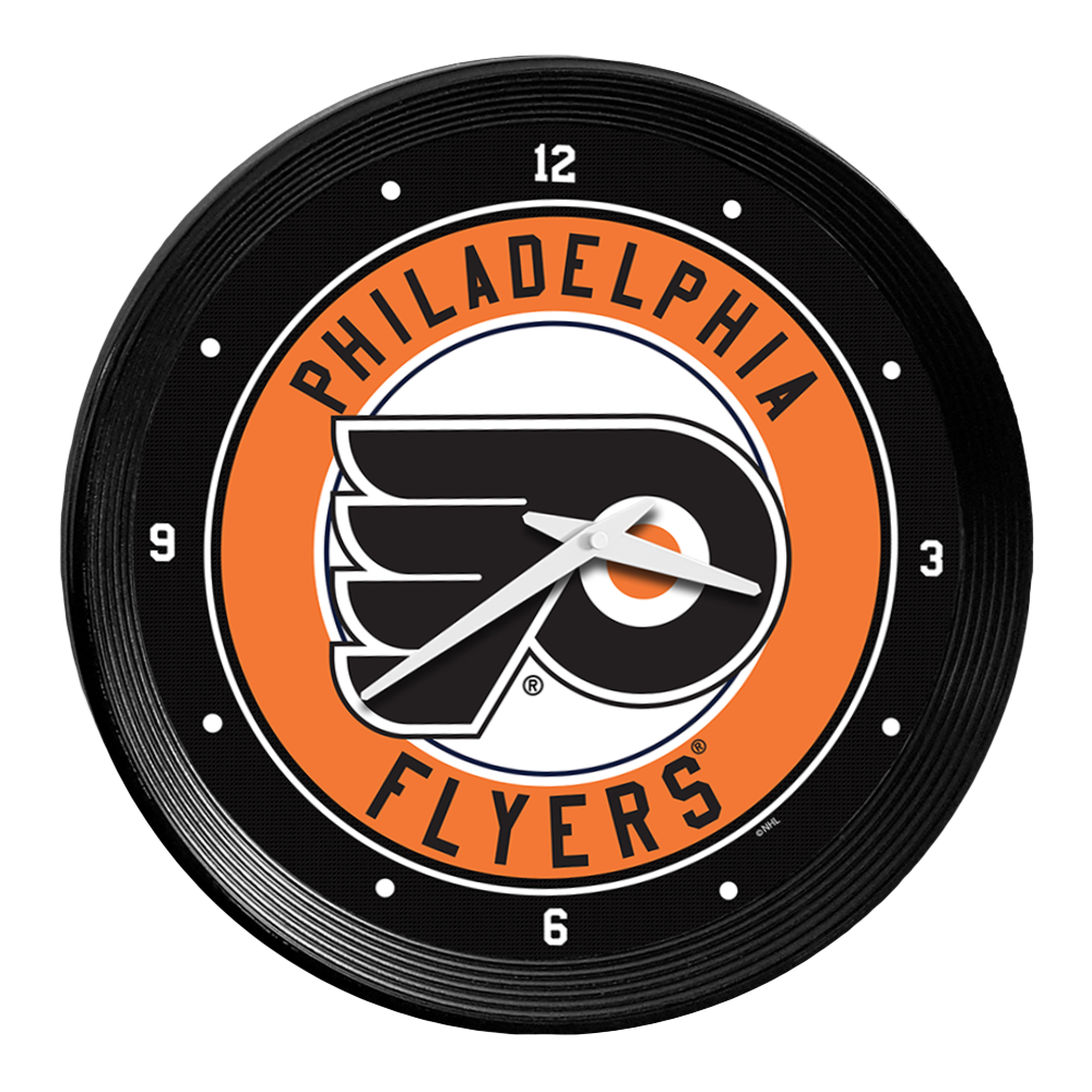 Philadelphia Flyers Ribbed Frame Wall Clock