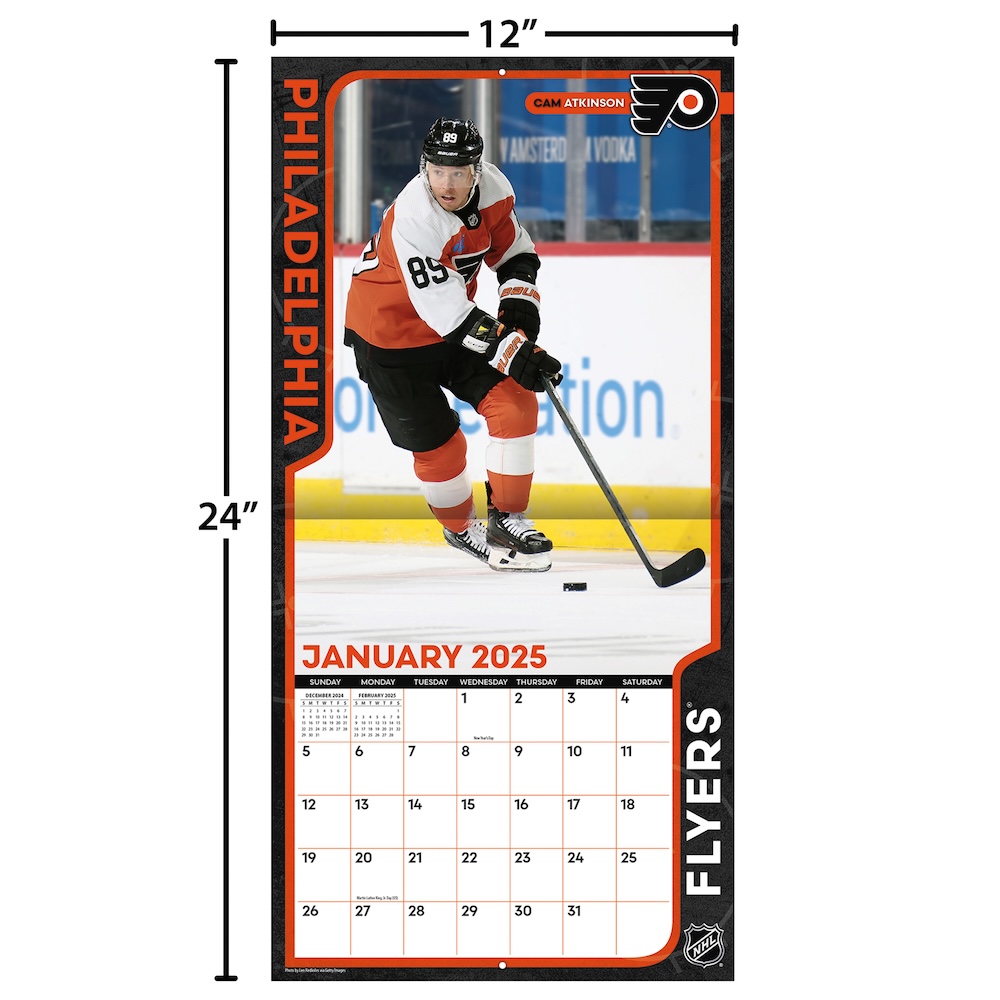 Philadelphia Flyers 2025 NHL Team Wall Calendar