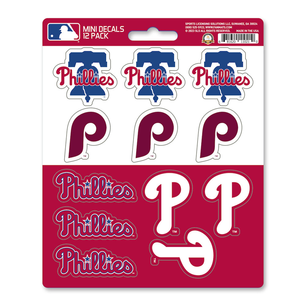 Philadelphia Phillies Team Logo Mini Decal 12 Pack