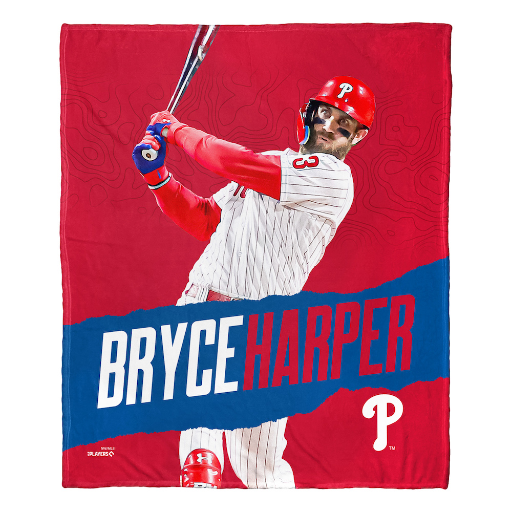 Philadelphia Phillies Bryce Harper Silk Touch Throw Blanket 50 x 60 inch