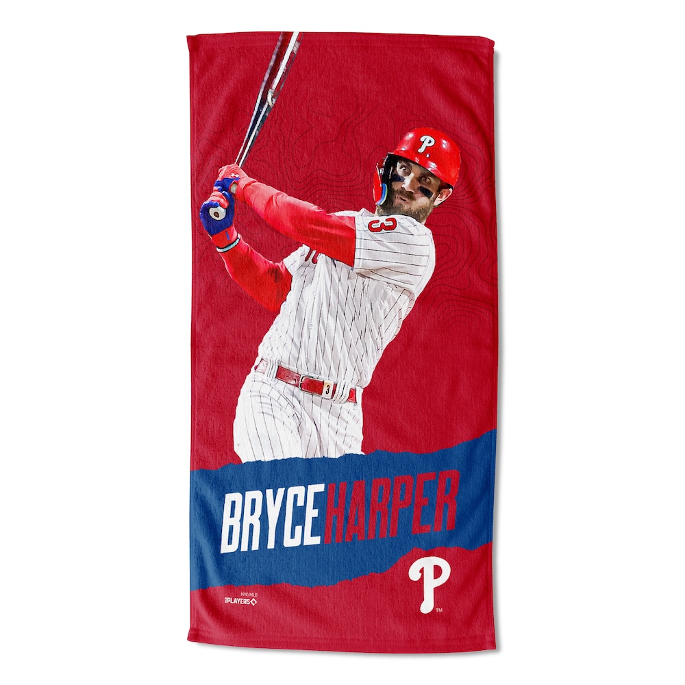 Philadelphia Phillies Bryce Harper 30x60 Beach Towel