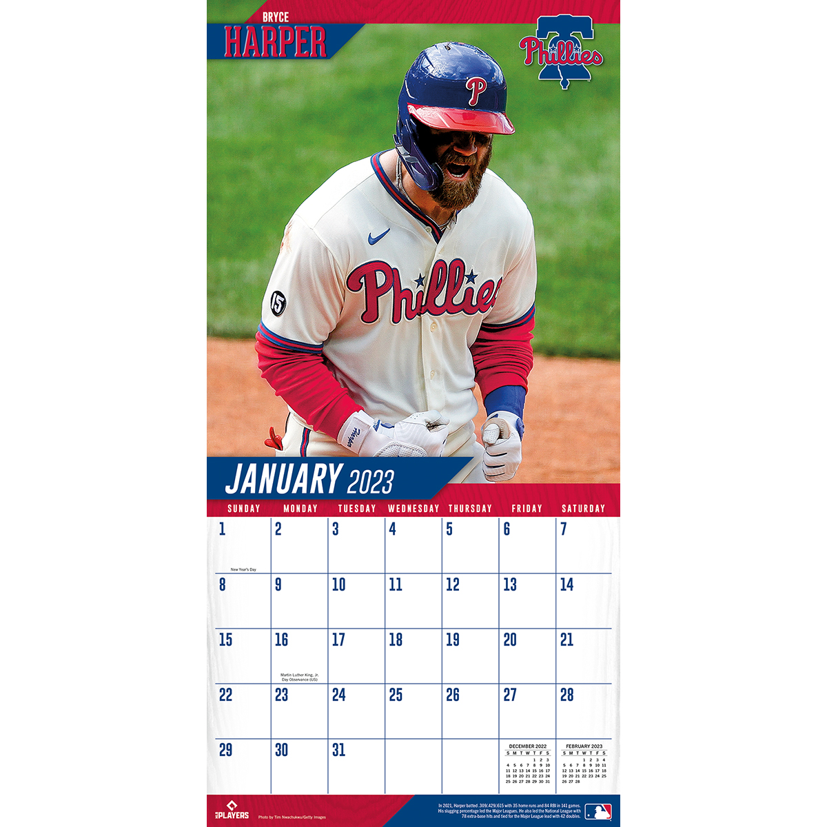 Philadelphia Phillies Bryce Harper 2025 MLB Wall Calendar