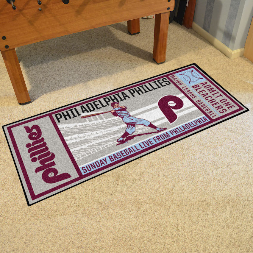 Philadelphia Phillies MLBCC Vintage 30 x 72 Game Ticket Carpet Runner