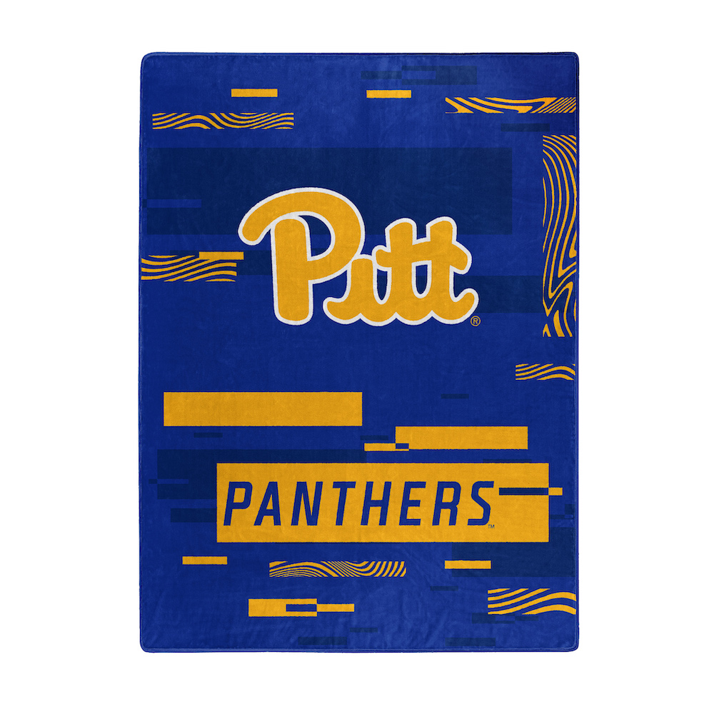 Pittsburgh Panthers Large Plush Fleece Raschel Blanket 60 x 80