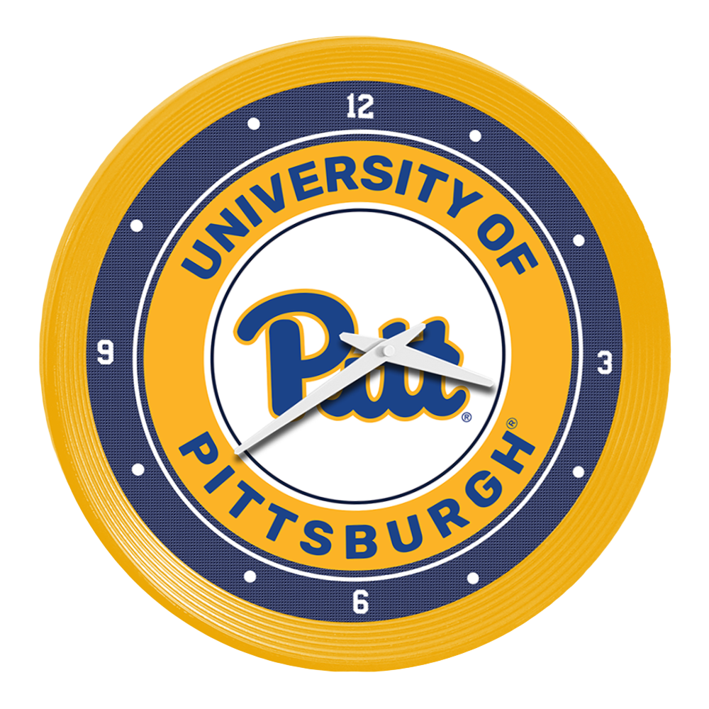 Pittsburgh Panthers Ribbed Frame Wall Clock