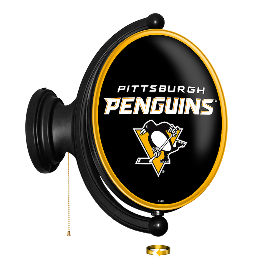 Pittsburgh Penguins LED Rotating Wall Sign ~ OVAL