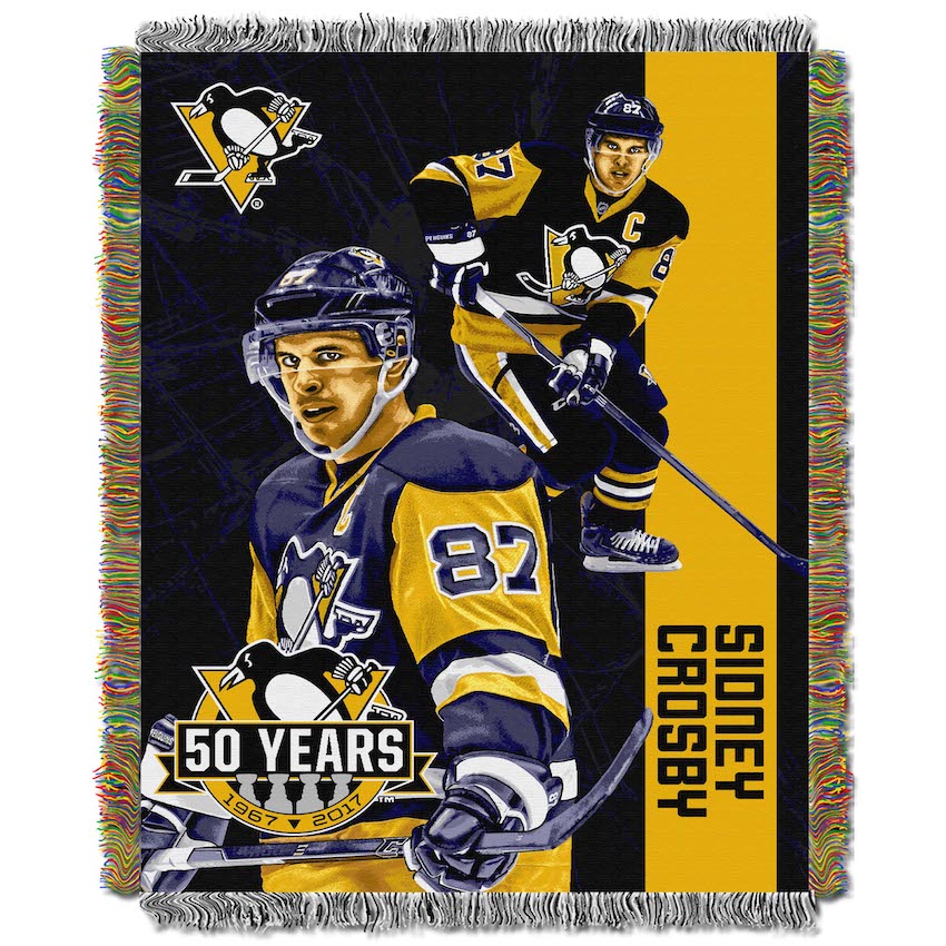 Pittsburgh Penguins Sidney Crosby Player Tapestry Blanket 48 x 60