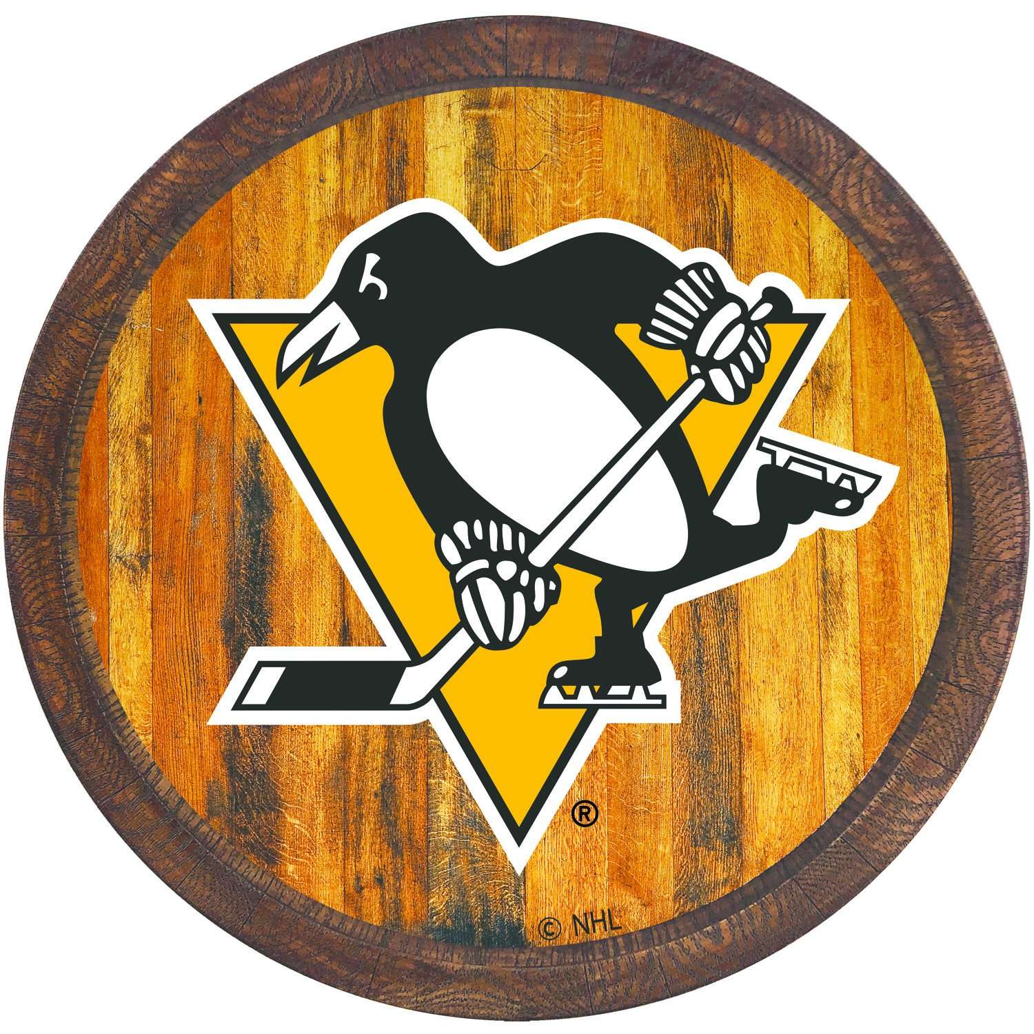 Pittsburgh Penguins FAUX Barrel Top Sign