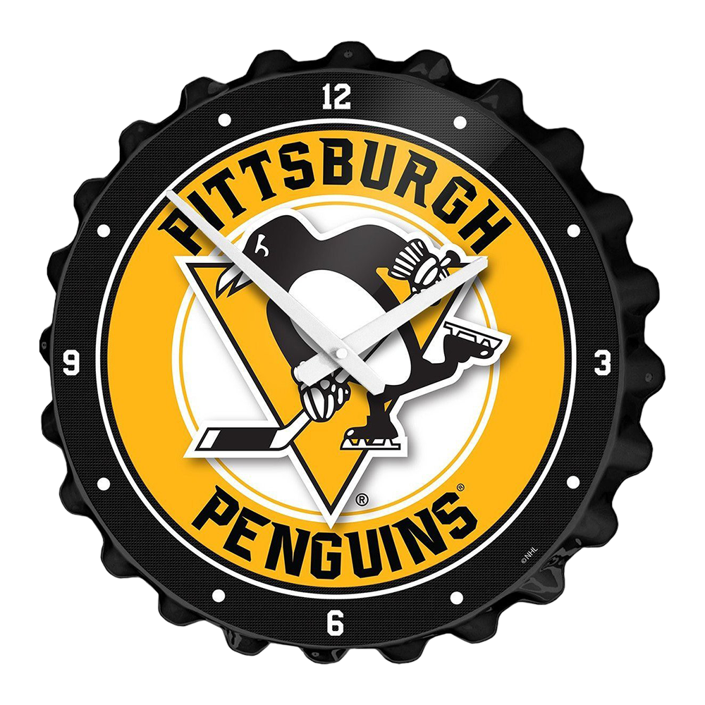 Pittsburgh Penguins Bottle Cap Wall Clock