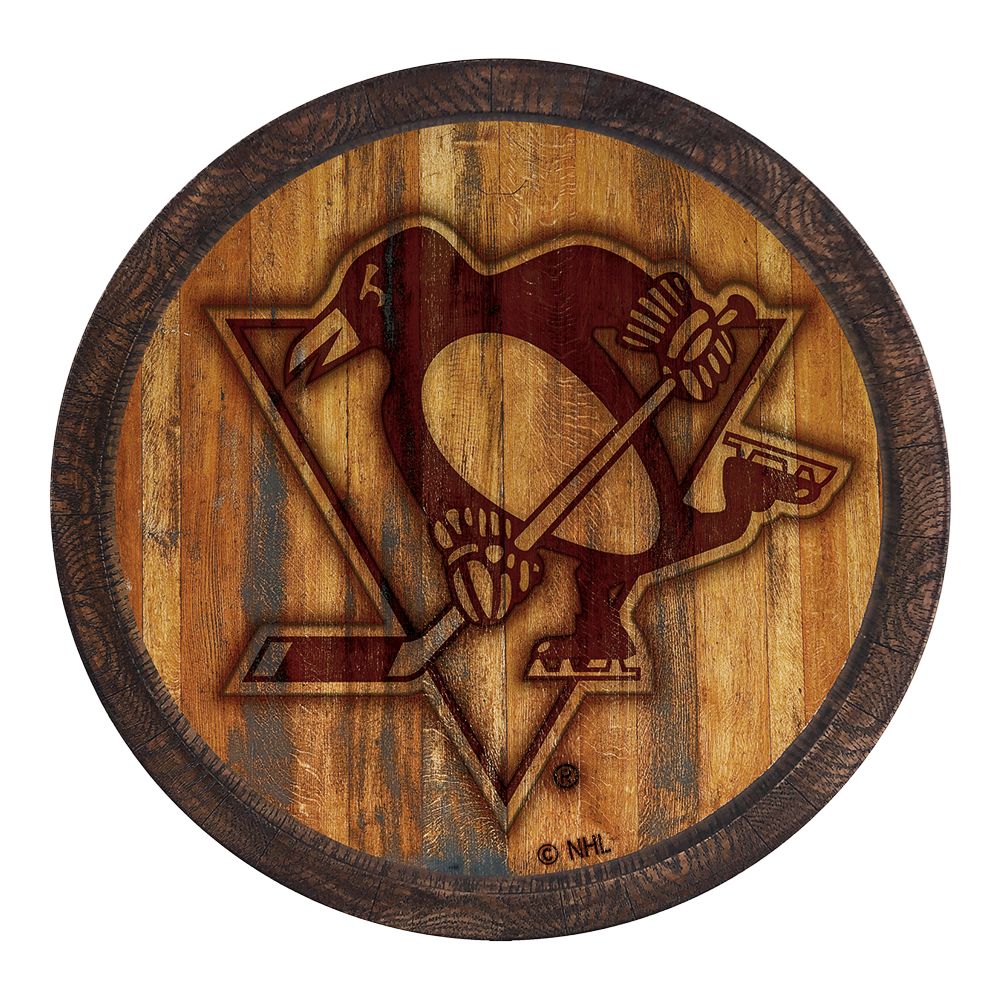 Pittsburgh Penguins Branded FAUX Barrel Top Sign