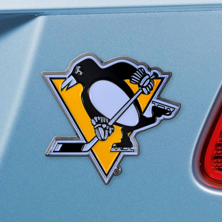 Pittsburgh Penguins Color Metal Auto Emblem