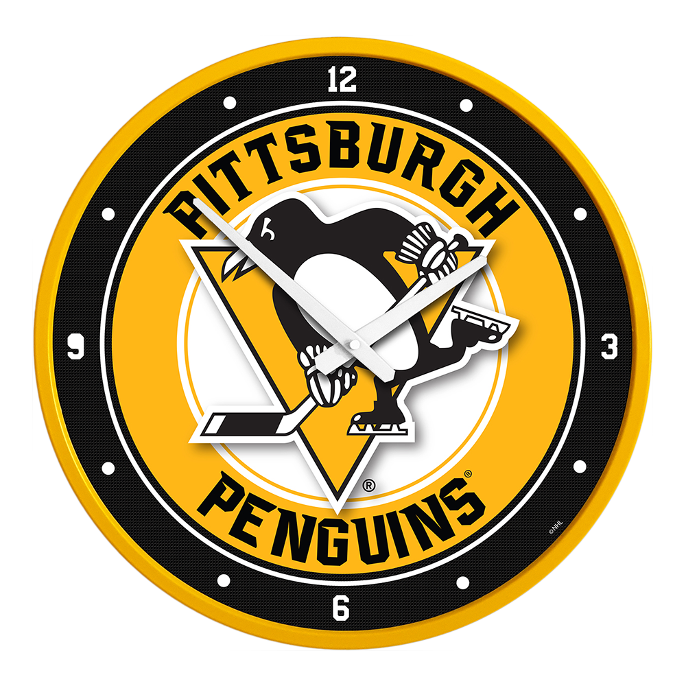 Pittsburgh Penguins Modern Disc Wall Clock