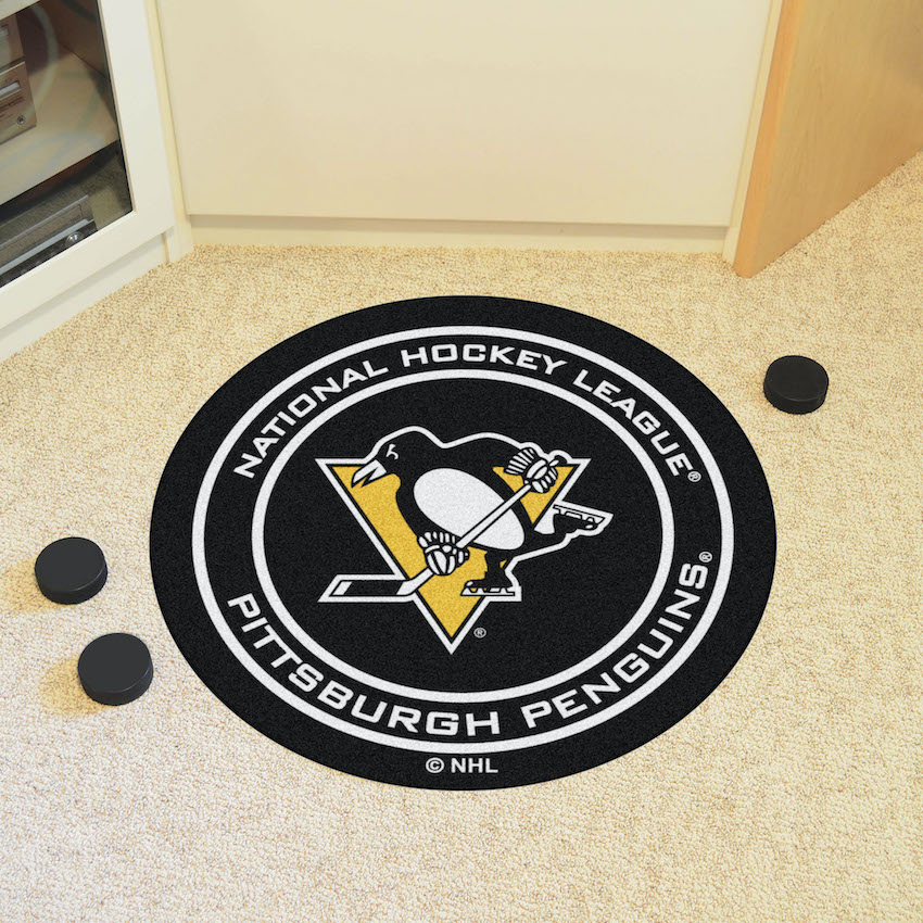 Pittsburgh Penguins Round Hockey Puck Mat