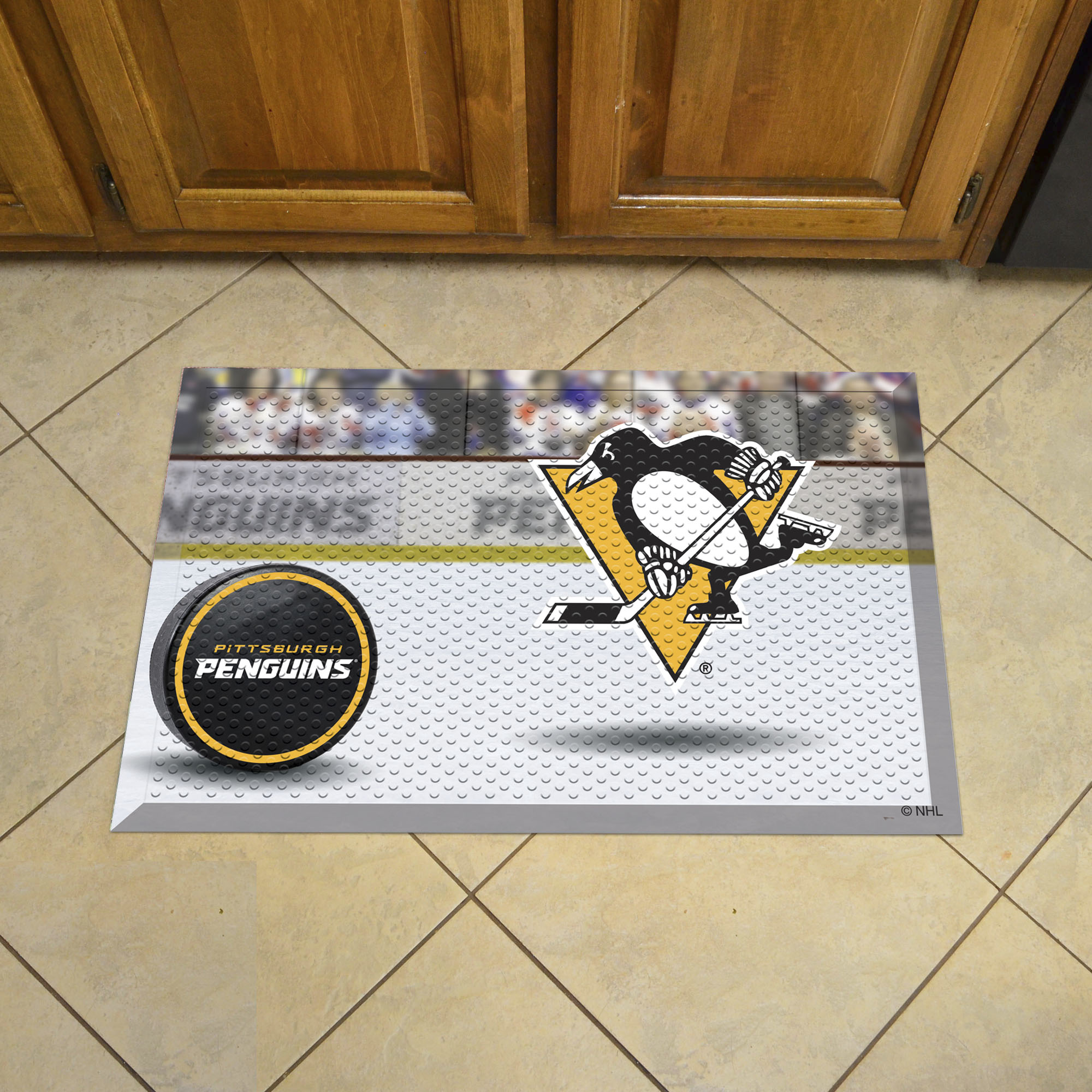 Pittsburgh Penguins Puck Style SCRAPER Door Mat